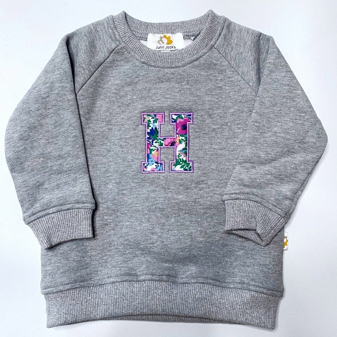 Kids' Sweatshirt Liberty London Appliqué Initial – Juno Jack's