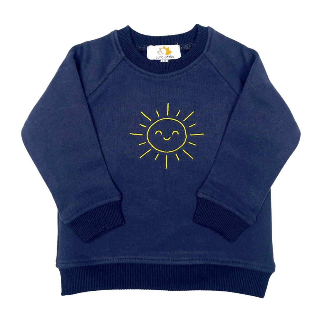 Smiling Sunshine Embroidered Baby/Child Sweatshirt Juno Jack's Limited