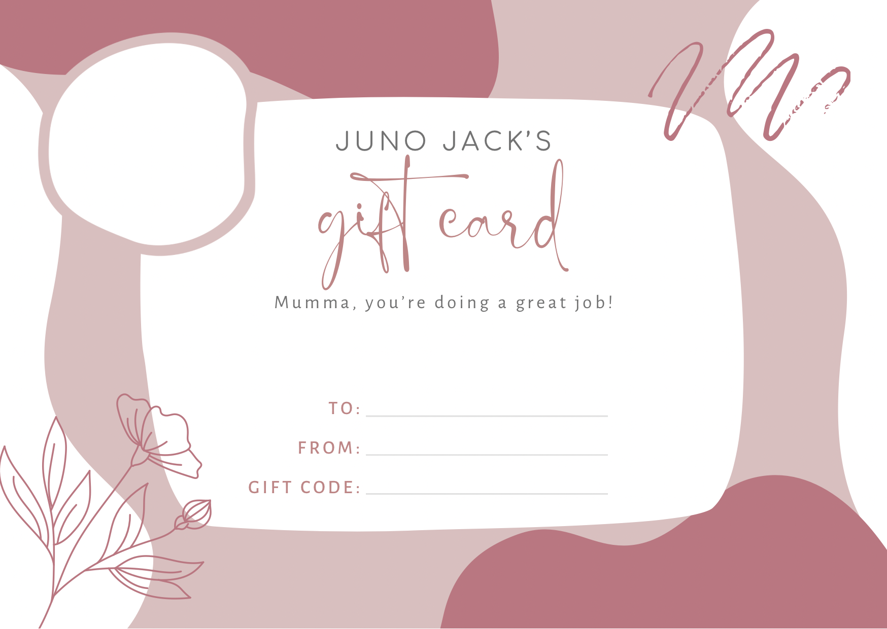 Juno Jack's Physical Gift Card Juno Jack's Limited