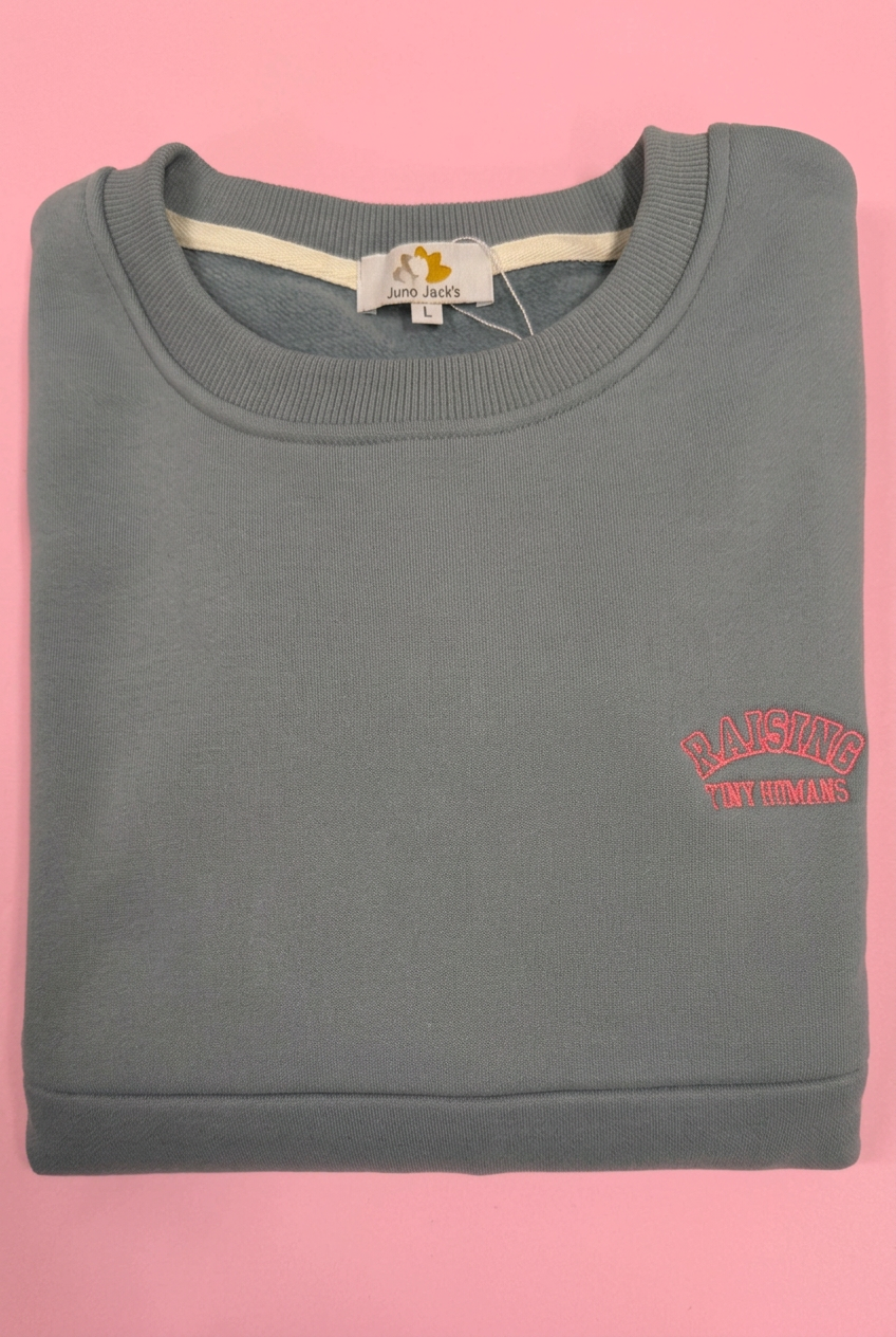 Ready Made - 'Raising Tiny Humans' Embroidered Sweater   L   (14)