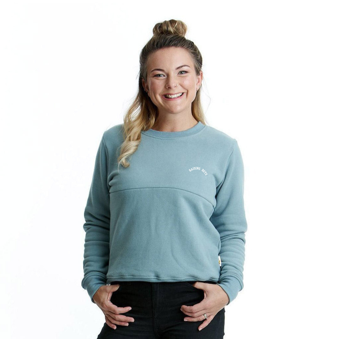 'Raising Boys' Embroidered Nursing Sweatshirt