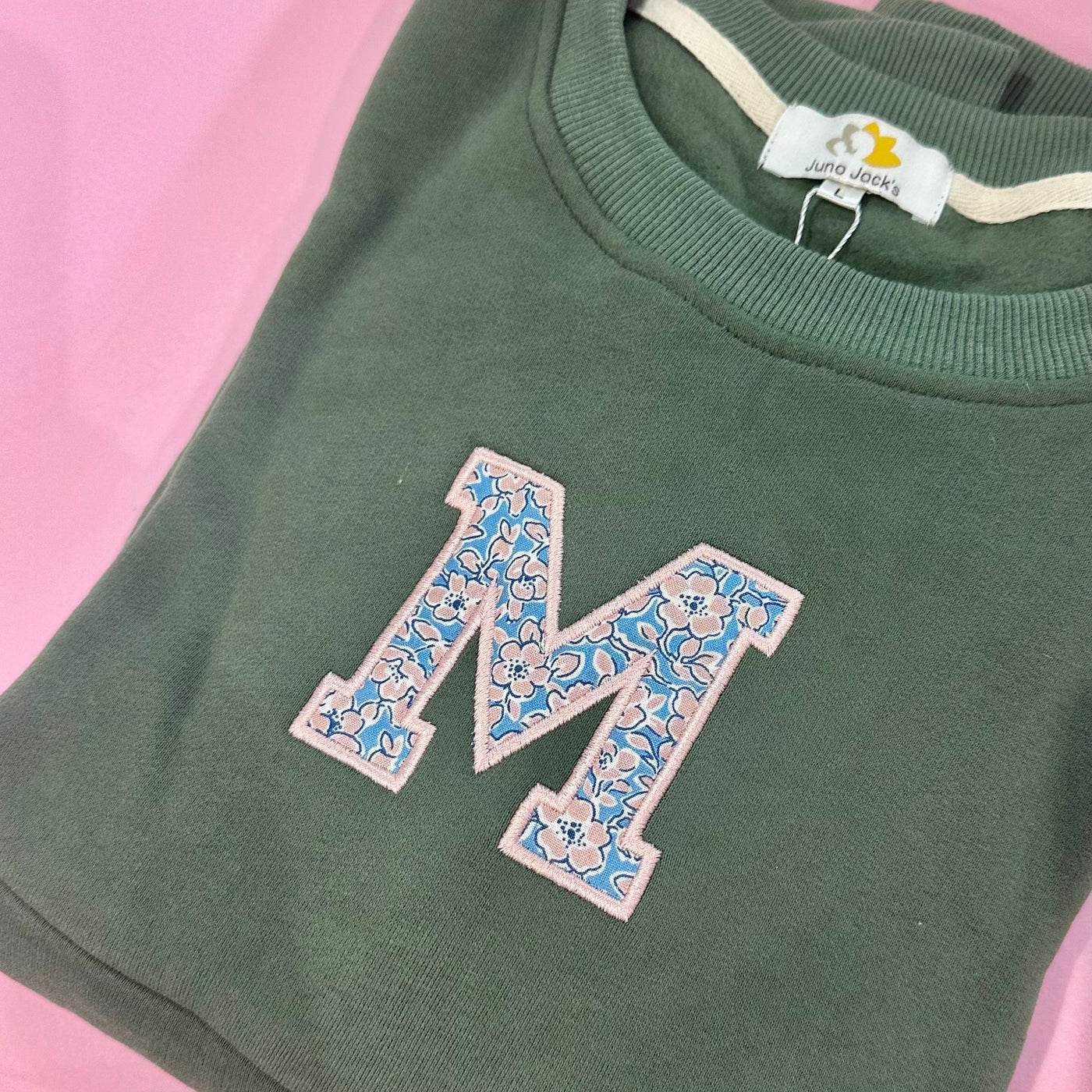 Ready -Made Liberty London Initial 'M' Nettle Green size M (10/12)