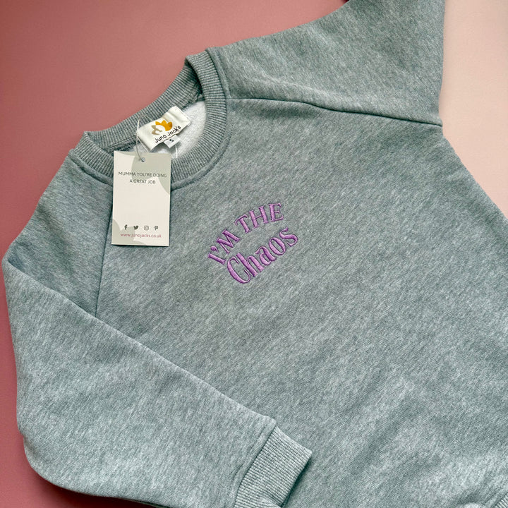 I'm The Chaos Embroidered Kids Sweatshirt