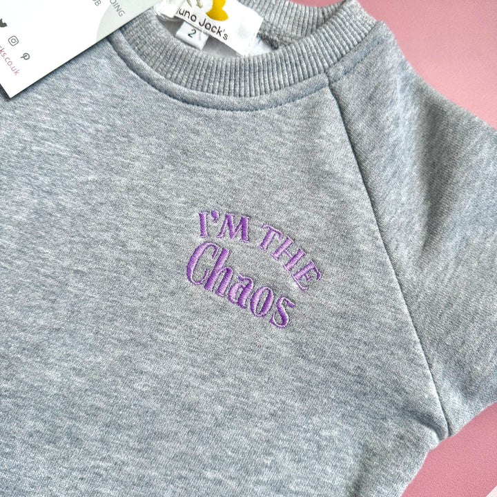 I'm The Chaos Embroidered Kids Sweatshirt