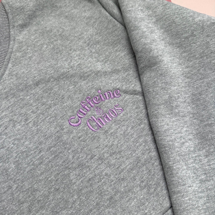 Caffeine & Chaos Embroidered Nursing Sweatshirt