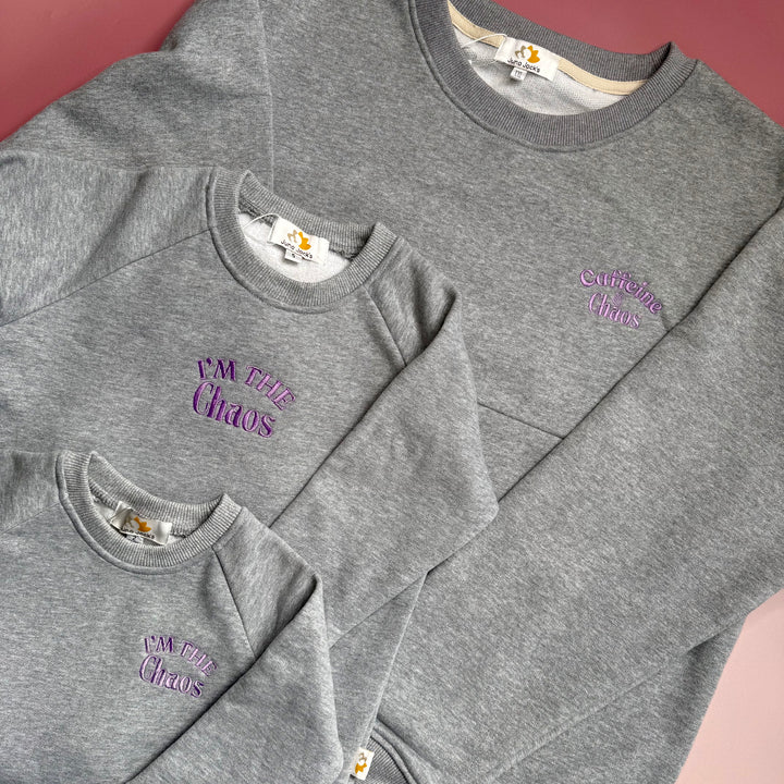Caffeine & Chaos Embroidered Nursing Sweatshirt