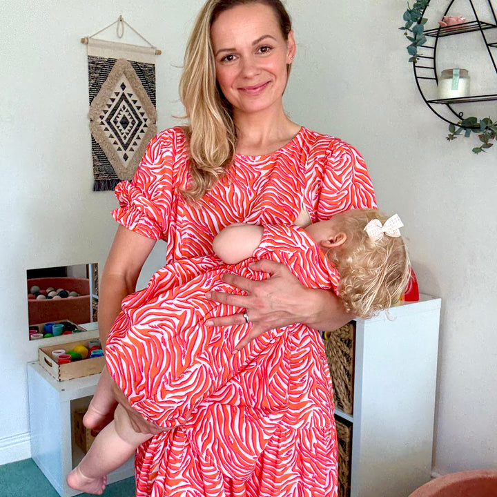 The Frankie Nursing Smock Dress - Wild Ember