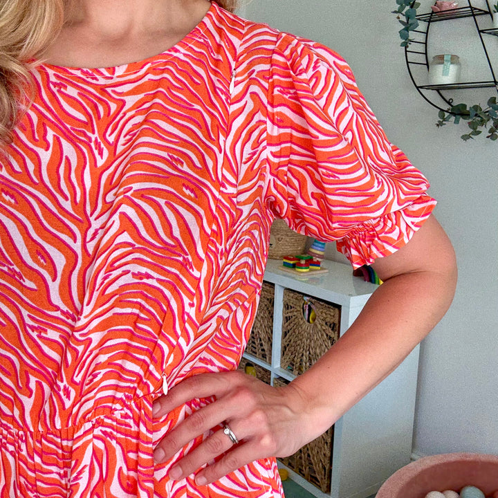 The Frankie Nursing Smock Dress - Wild Ember