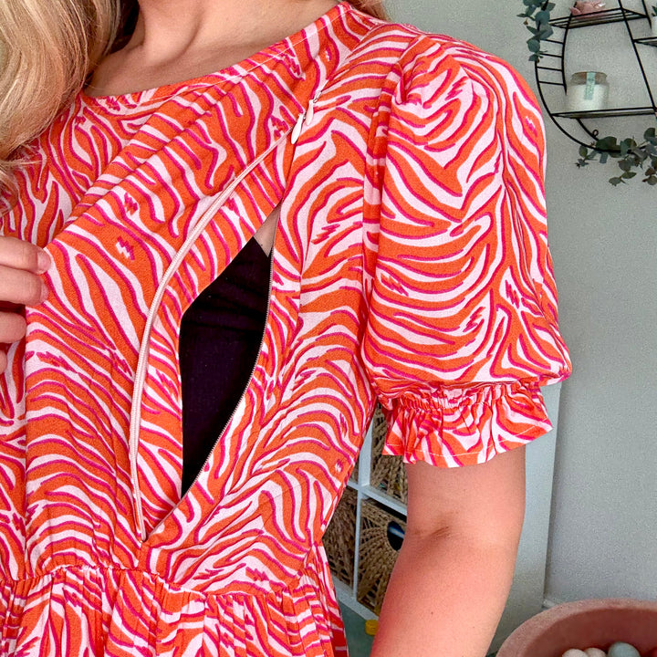 The Frankie Nursing Smock Dress - Wild Ember