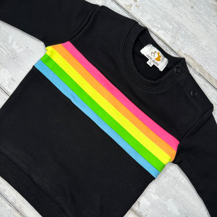The Rita – Baby/Child Twinning Sweatshirt – NEON Rainbow