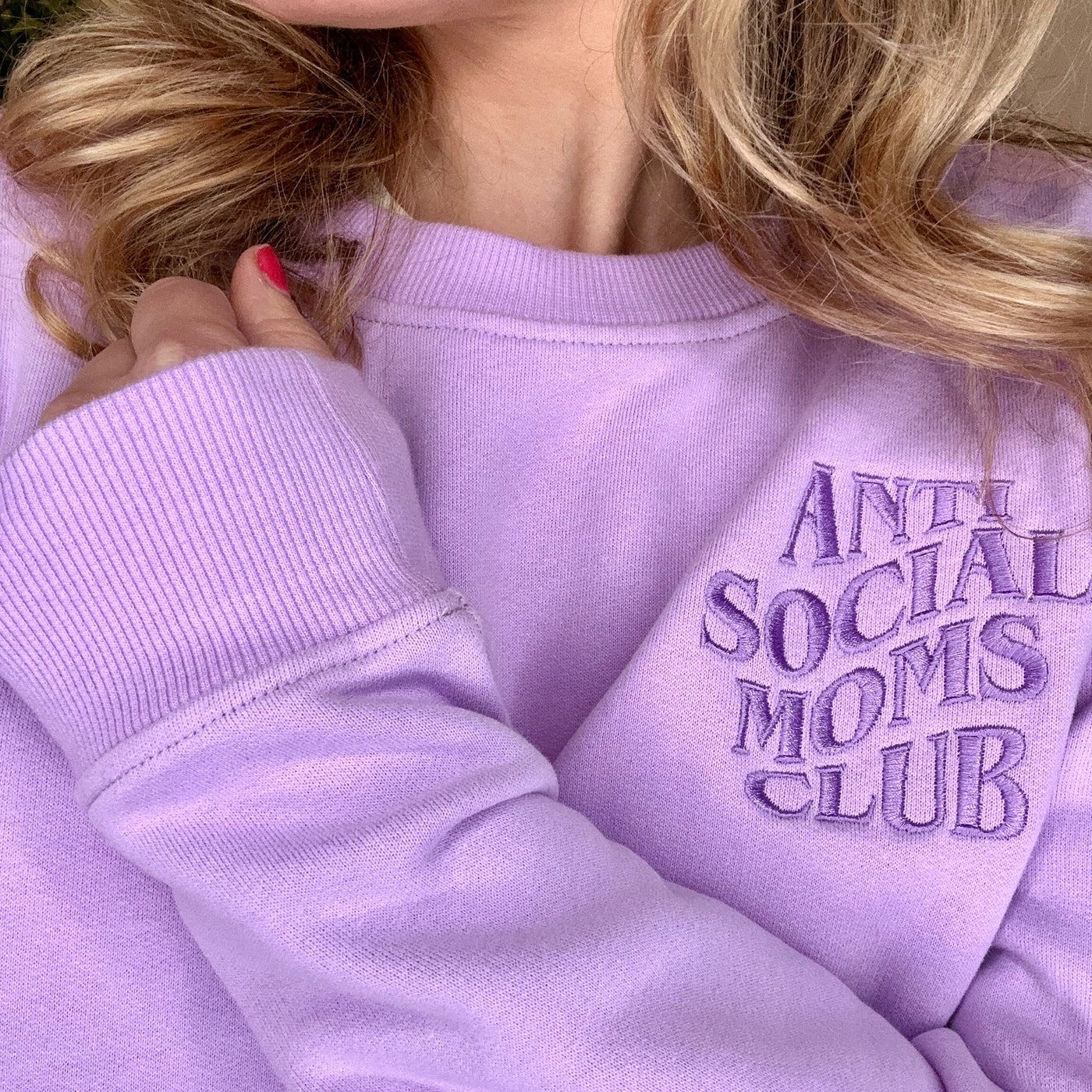 ANTI SOCIAL MOMS CLUB Embroidered Breastfeeding Friendly Mumma Sweatshirt