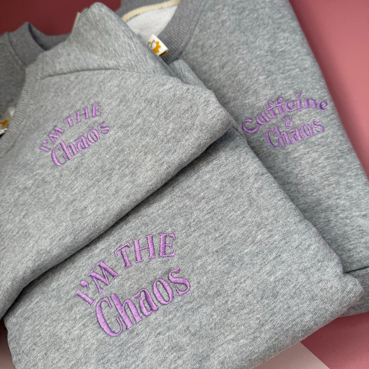 I'm The Chaos Embroidered Kids Sweatshirt