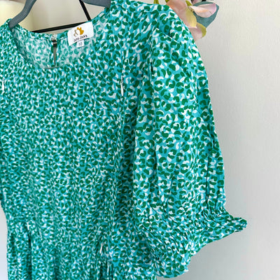 The Frankie Nursing Smock Dress - Aqua Panther