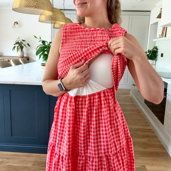 The Winnie Nursing Dress in Poppy