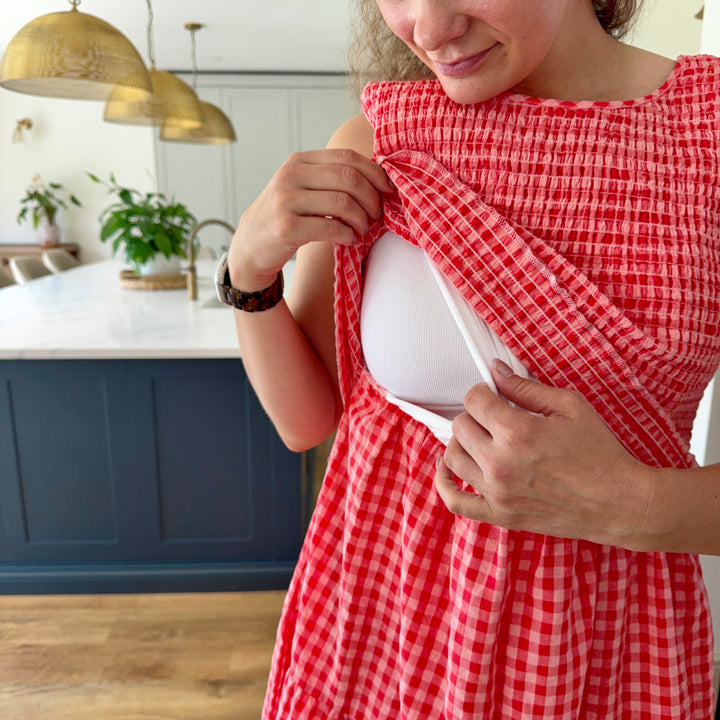 The Winnie Nursing Dress in Poppy