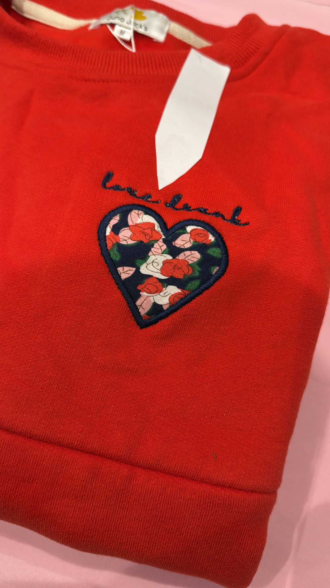 Candy Apple Sweater embroidered 'Love Drunk' Size M