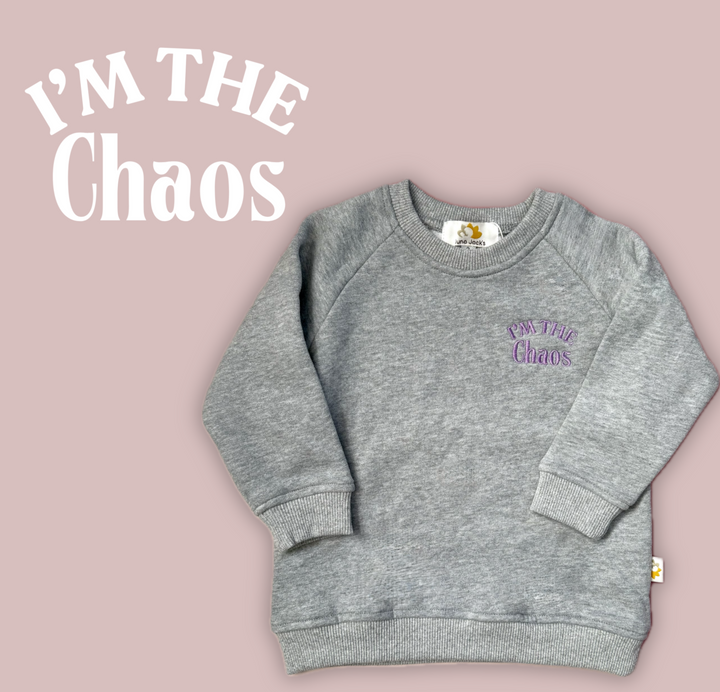 I'm The Chaos Embroidered Kids Sweatshirt