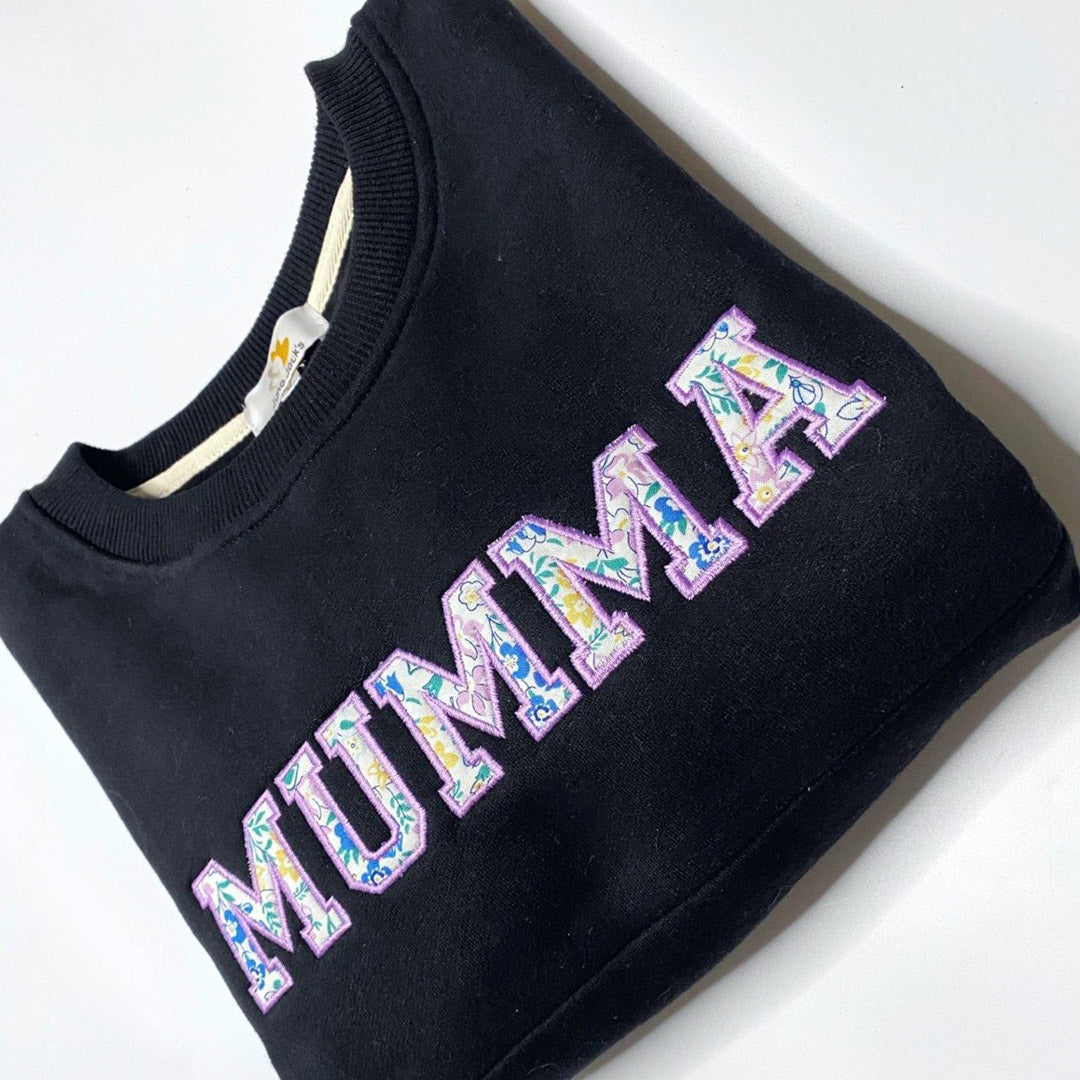 Luxury Liberty London ™ 'MUMMA' Appliquè Breastfeeding Sweatshirt