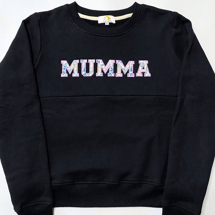 Luxury Liberty London ™ 'MUMMA' Appliqué Breastfeeding Sweatshirt