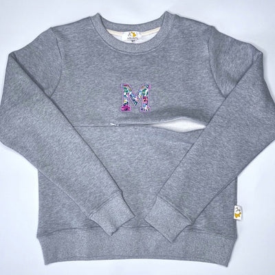 Luxury Liberty London™ Mumma Appliquè Initial Breastfeeding Sweatshirt