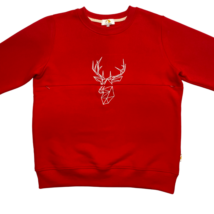 Mumma's Breastfeeding Friendly Christmas Jumper - Festive Zip Through Stag