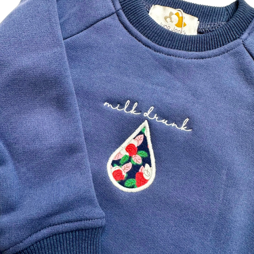 'Milk Drunk' Appliqué Baby/Child Sweatshirt