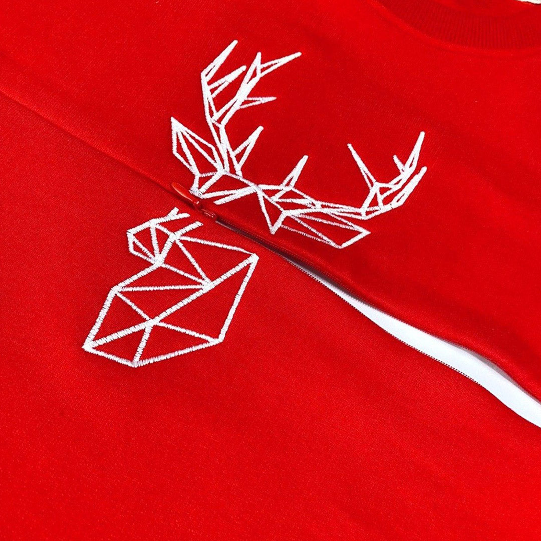 Mumma's Breastfeeding Friendly Christmas Jumper - Festive Zip Through Stag