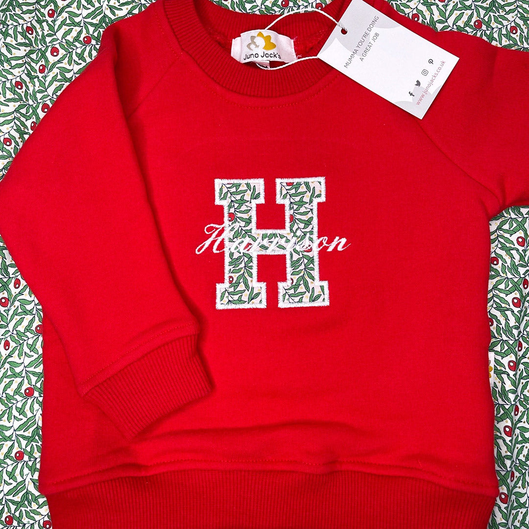 Christmas Luxury Liberty London ™ Initial Baby/Child Sweatshirt