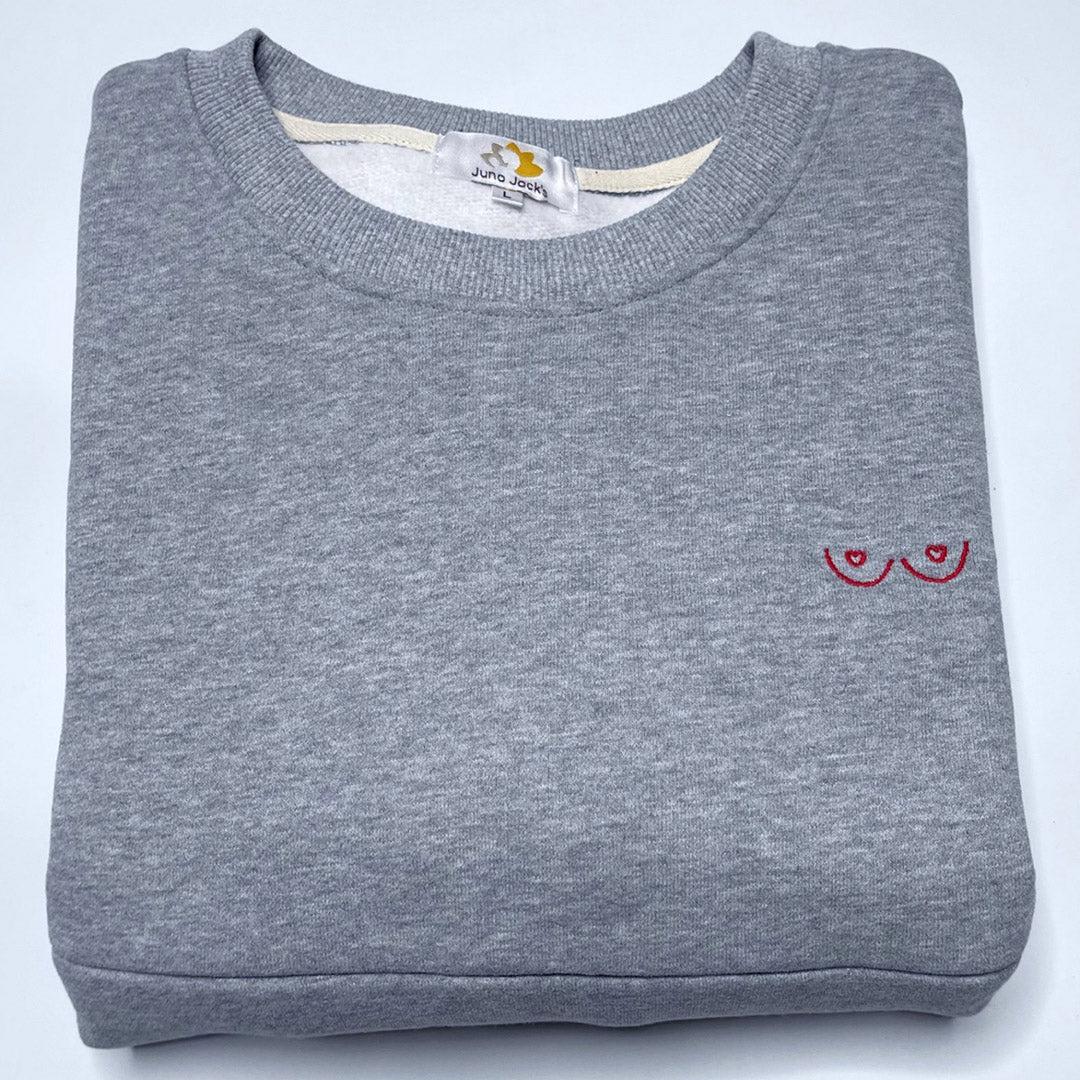 boobie motif embroidered breastfeeding sweatshirt