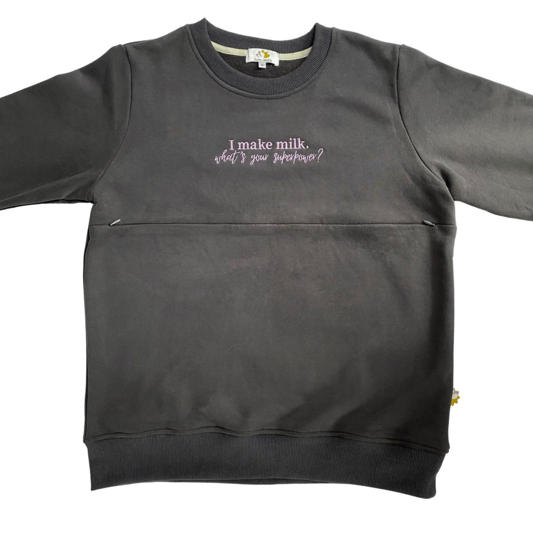 'I Make Milk. What's Your Superpower?' Nursing Mumma Sweatshirt