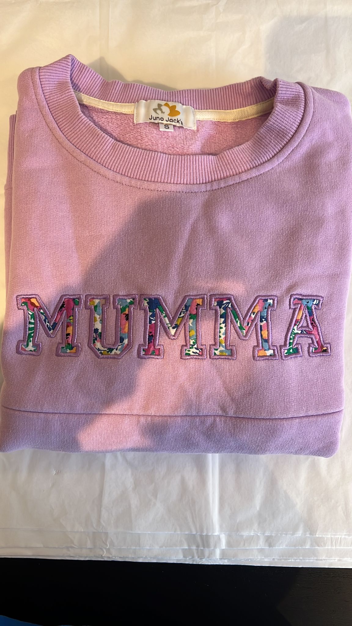 Luxury Liberty London Applique Mumma Sweatshirt Lilac s