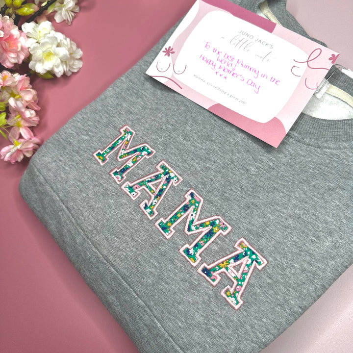 Luxury Liberty London ™ 'MUMMA' Appliqué Breastfeeding Sweatshirt
