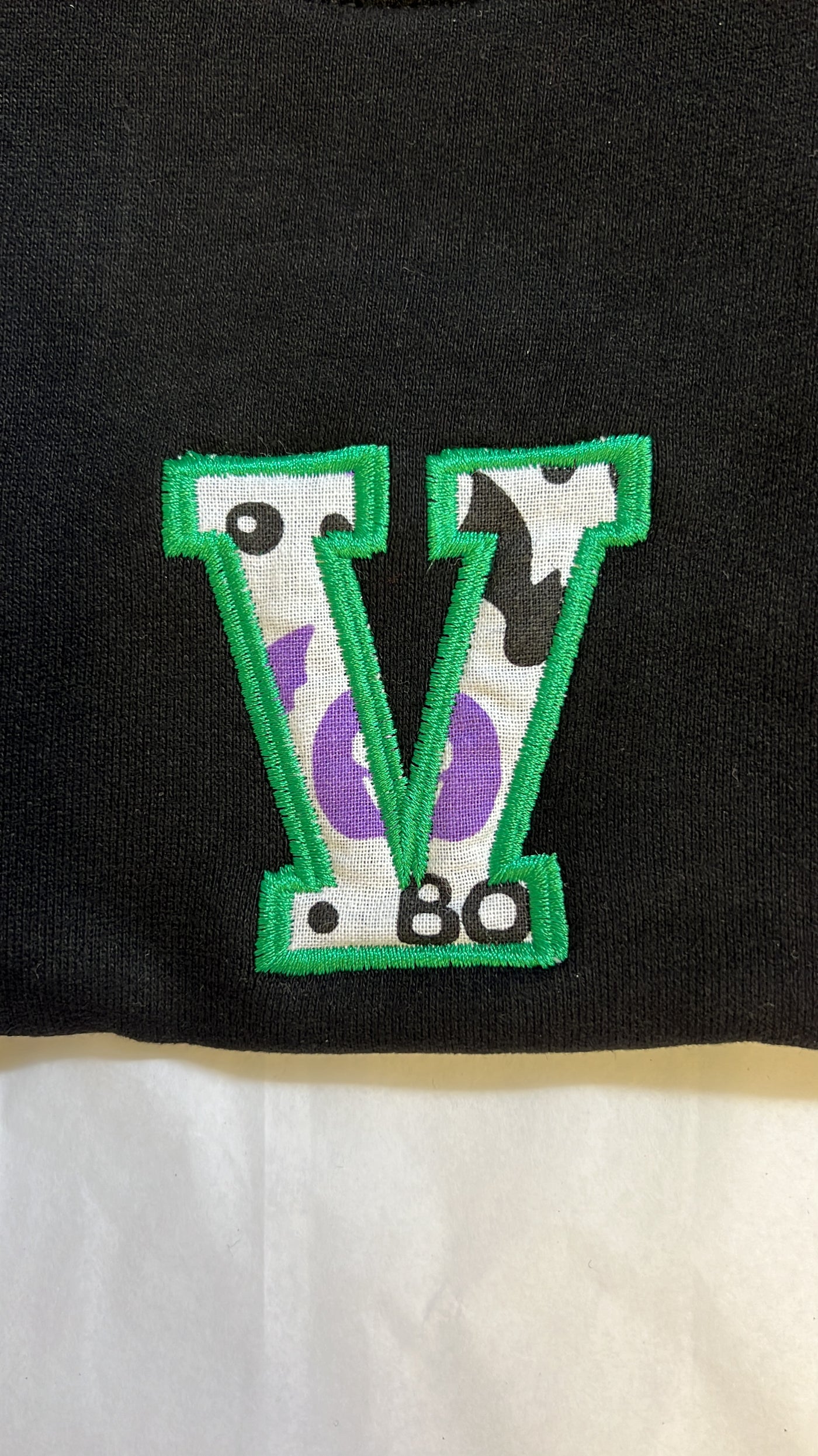 Limited Edition Halloween Initial 'V' Embroidery Child 3y Black
