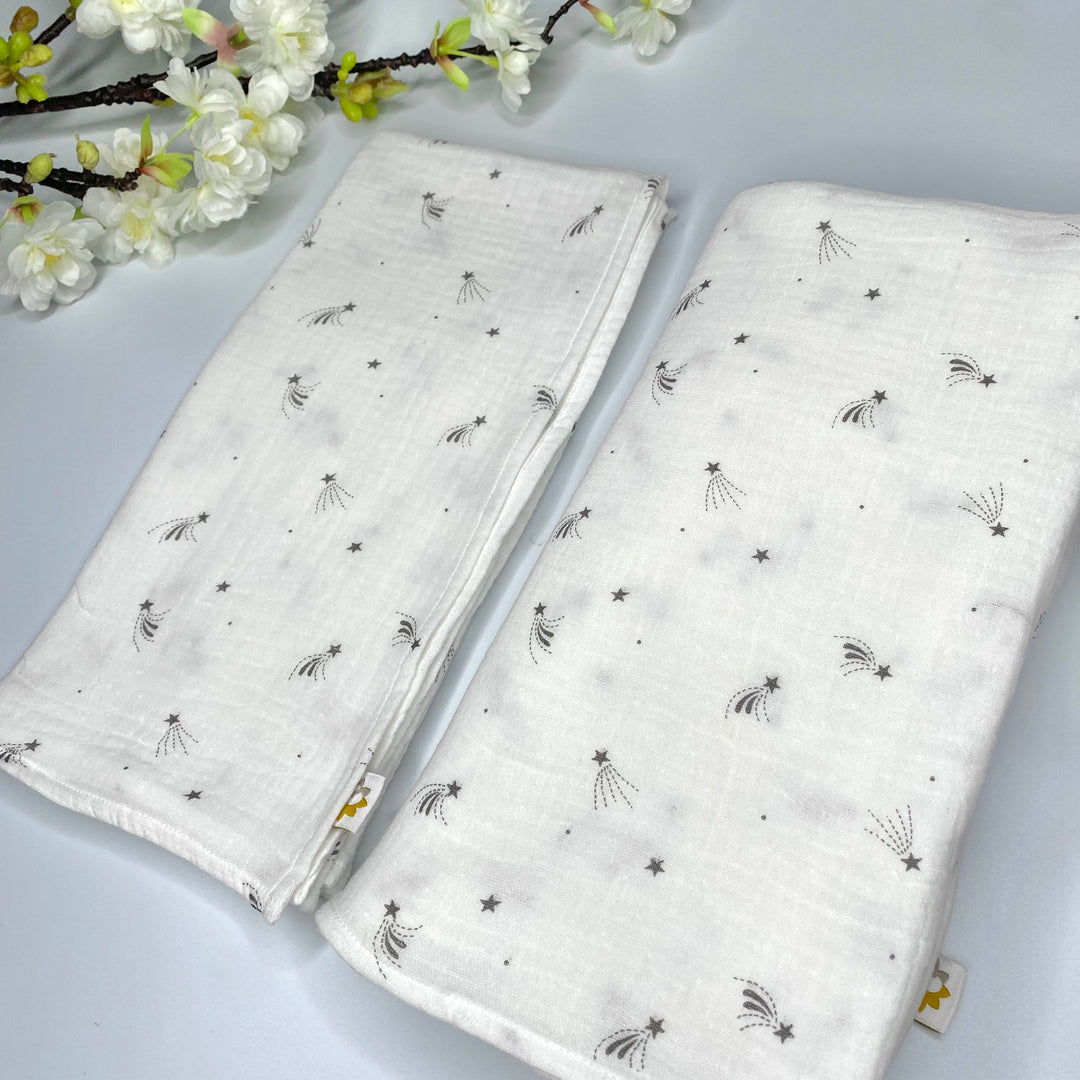 Shooting Stars Printed XL Swaddle Muslin – 100% Organic Cotton